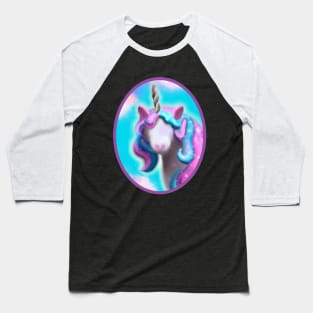 Retrato de Unicornio de Colores Baseball T-Shirt